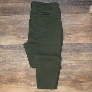 Olive Green stretch jeans soft, Skinny pants Size 16